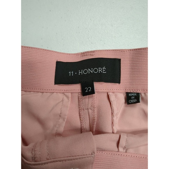 11 Honore Pants Women's Size 22 Pink Wide Leg Stretch Flat Front Pants - Picture 3 of 5